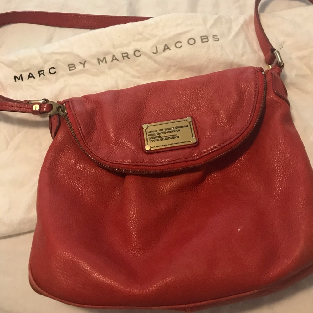 Marc Jacobs red leather cross body bag